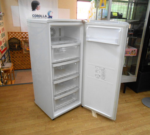 三菱 122L 縦型 冷凍庫 MF-U12A-H 引出し ホワイト/白  2002年 冷凍 ストッカー フリーザー タテ型 ミツビシ MITSUBISHI ☆ PayPay(ペイペイ)決済可能 ☆ 札幌市 清田区 平岡