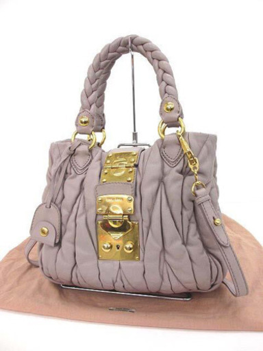 ミュウミュウ MIU MIU マテラッセ 2way ショルダーバッグ ラムスキン