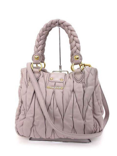ミュウミュウ MIU MIU マテラッセ 2way ショルダーバッグ ラムスキン