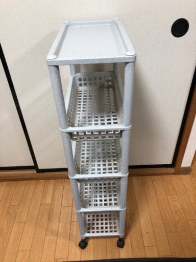 【交渉成立！】プラスチックパイプラック　キャスター　５段　収納棚