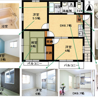 大家直接。駐車場2台付き。初期費用2万円。練馬区の3DK。ワンフロア占有。 - 練馬区