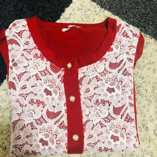 赤カーディガン 美品の画像