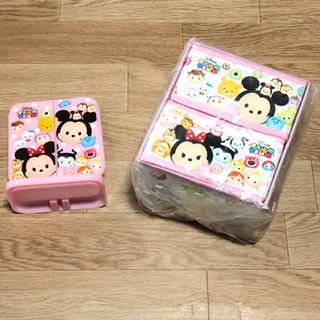 ディズニーツムツム 2段チェスト/ドット&三面スタンドミラードッ...