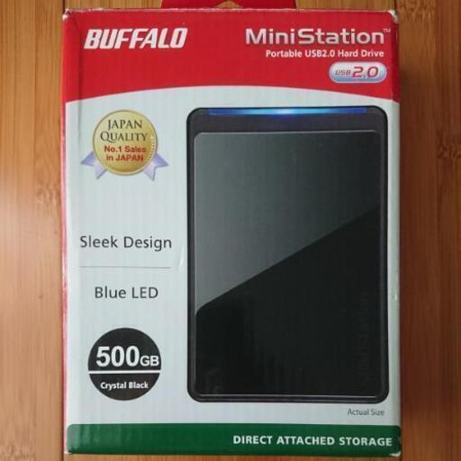 BUFFALO ポータブルHDD 500GB(HD-PC500U2/BK-EU)
