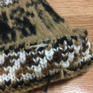 ★未使用★【 ニット帽 ベージュ】ペルー製の画像