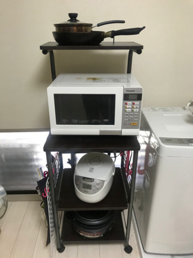 電池レンジ、炊飯器、ホットプレート、棚セット