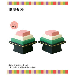 別サイトにて売り切れ／デコレ コンコンブル 菱餅 2個　雛人形の画像