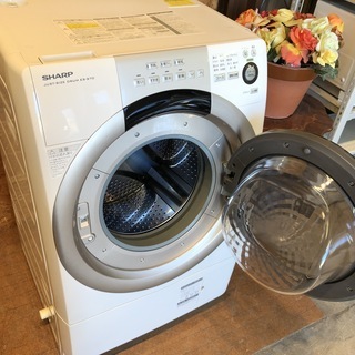 管理KRS133】SHARP 2015年 ES-S70-WR 7.0kg/3.5kg ドラム洗濯機