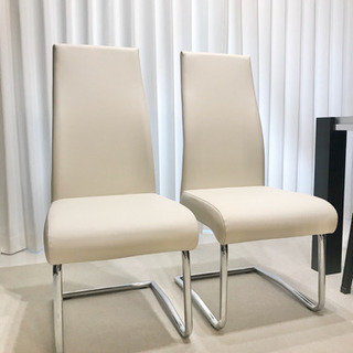 【取引中】ニトリダイニングチェア［NEWロフト］白2脚セットの画像