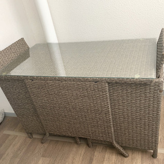 SALE！美品！食卓机 椅子セット！中でも外でも使えます。の画像