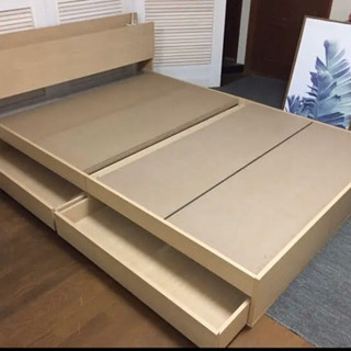 【お取引中】ダブルベッドフレーム　マットレス付の画像