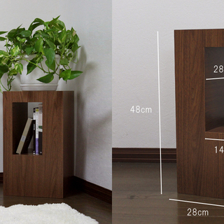 サイドテーブル［木目ホワイト］縦置き・横置きOKの画像