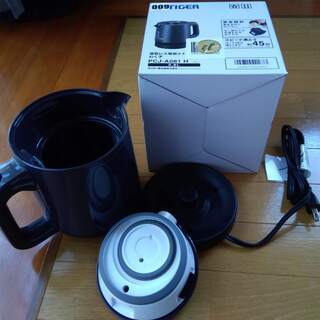 最新 Tiger 蒸気レス電気ケトルわく子 PCJ-A081 H グレー 0.8L（ほぼ新品）の画像