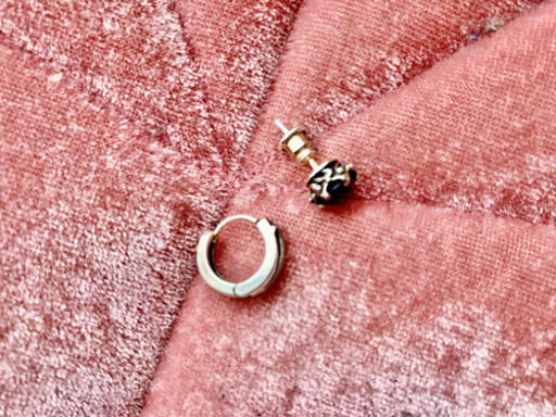 アメジストピアス　ベルキャッチ　リングピアス