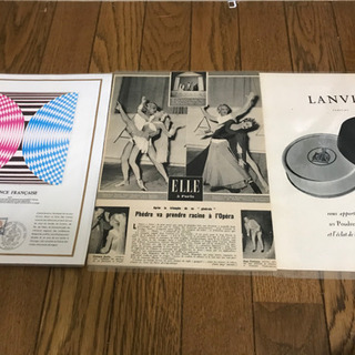 フランス蚤の市購入！ヴィンテージ！インテリアに！ディズニー、ファッション誌、アニメなどラミネート品お売りします。の画像