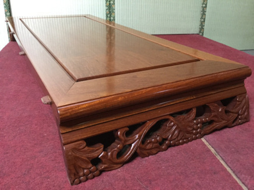 中古　飾り台　花台　ローテーブル　置き床　 　幅116.7　　奥行45.7　　高さ◆13.5　 （ｃｍ）　将棋盤台