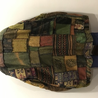 エスニックファッションパッチワークマントグリーンの画像