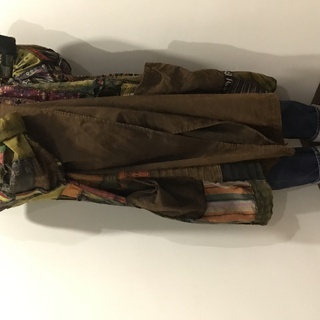 エスニックファッションパッチワークマントグリーンの画像