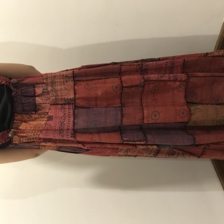 エスニックファッションパッチワークワンピースレッドの画像