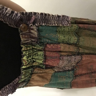 エスニックファッションパッチワークワンピースグリーンの画像