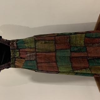 エスニックファッションパッチワークワンピースグリーンの画像