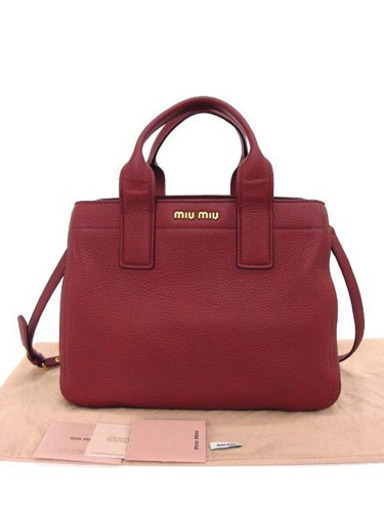 美品 ミュウミュウ MIU MIU ヴィッテロカリブ 2way トートバッグ