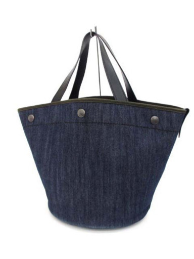 美品 プラダ 1BG244 デニム レザー 2WAY トートバッグ