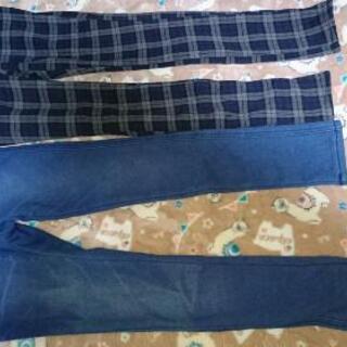 裏モコチェックとデニムスキニー二点セットの画像