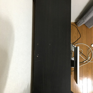 スライド式本棚　ダークブラウンの画像