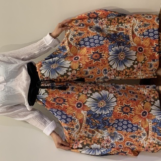 エスニックワイドパンツ　オレンジの画像