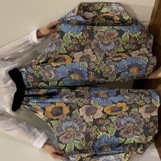 エスニックワイドパンツ　ブルーの画像