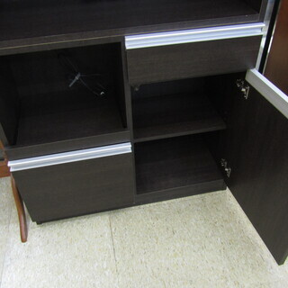 中古品 食器棚 木製 中型 下川実木工所 インテリア家具 キッチン収納 90×180×41の画像