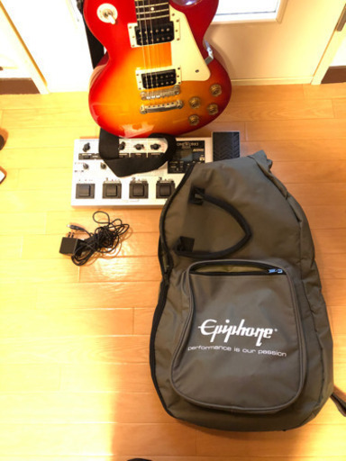 エピフォン　レスポール　、トーンワークス　マルチエフェクター、ヤマハ　チューナー、VOX シールド　セット