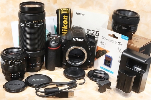 ★極上美品＆ショット数8579回極小＆16GBSD付★ニコン D750 トリプルレンズセット