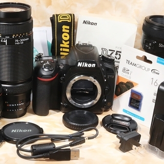 ★極上美品＆ショット数8579回極小＆16GBSD付★ニコン D750 トリプルレンズセットの画像