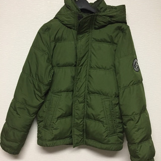 Abercrombie&Fitch アバクロンビー＆フィッチ KEMPSHALL ダウンジャケット パーカー ジャケット ブルゾン メンズ Lサイズ カーキ アバクロ の画像