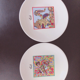 ジミー大西、絵皿2枚セット