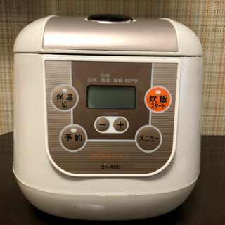 今週限定•激安•美品2016年製【BONABONA】 マイコン炊飯ジャー(3.5合) 炊飯器 BK-R60-WH ホワイトの画像