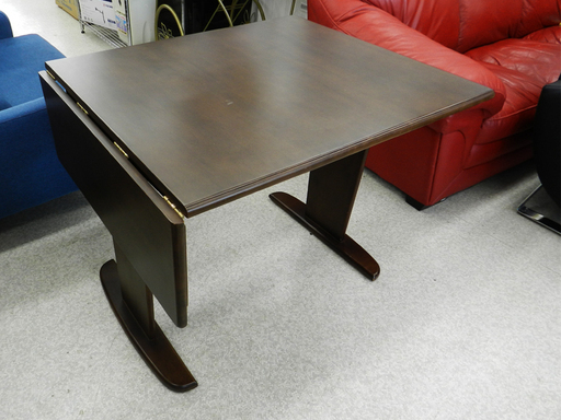 ダイニングテーブル バタフライ 幅87ｃｍ～115cm テーブルのみ ブラウン系 木製☆ PayPay(ペイペイ)決済可能 ☆ 札幌市 北区 屯田