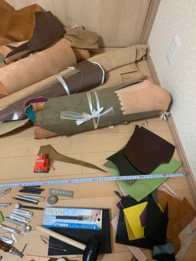 レザークラフト　用具一式　革大量