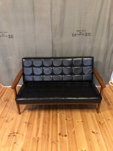 カリモク60 kチェア　ブラック　2シーター　引き取り歓迎　新潟市