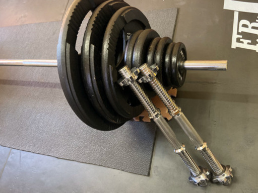 バーベル140kgセット、プレートラック