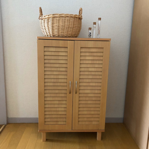 【最終処分　3/15迄】木製 下駄箱 シューズクローゼット シンプル ルーバー 無印良品 カリモク IKEA