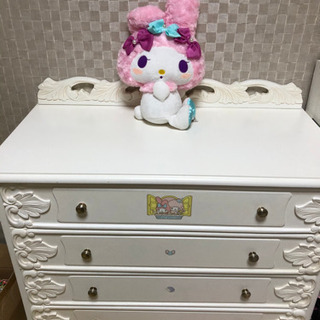 猫足 白 洋服タンス