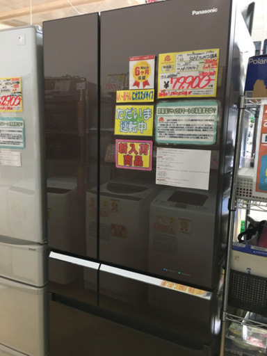 日本製 2015年製 Panasonic パナソニック 508Lフレンチドア冷蔵庫 NR-F510PV-T ECONAVI nanoe