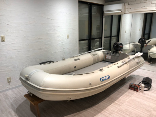 エンジン未使用付き！ジョイクラフトゴムボート4人乗り