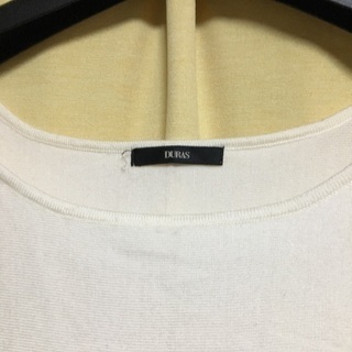 ＊DURAS＊ 白×黒バイカラー7分丈ニットワンピ サイズMの画像