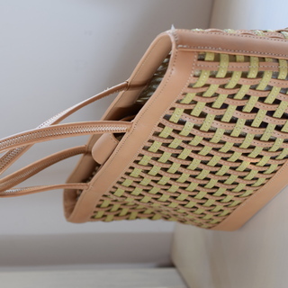 美品☆格子ハンドバッグ　手提げ鞄の画像