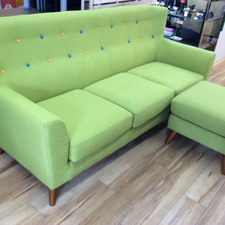 A▽取りに来てくれる方歓迎‼︎3人掛けソファー オットマン付き ...