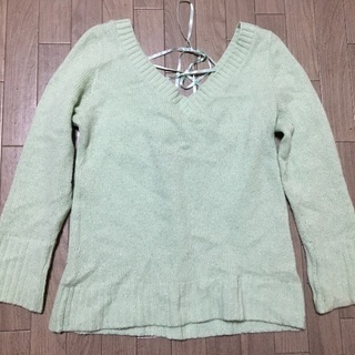 OZOC ペパーミントグリーンのリボン付きグリッターニット サイズ38の画像